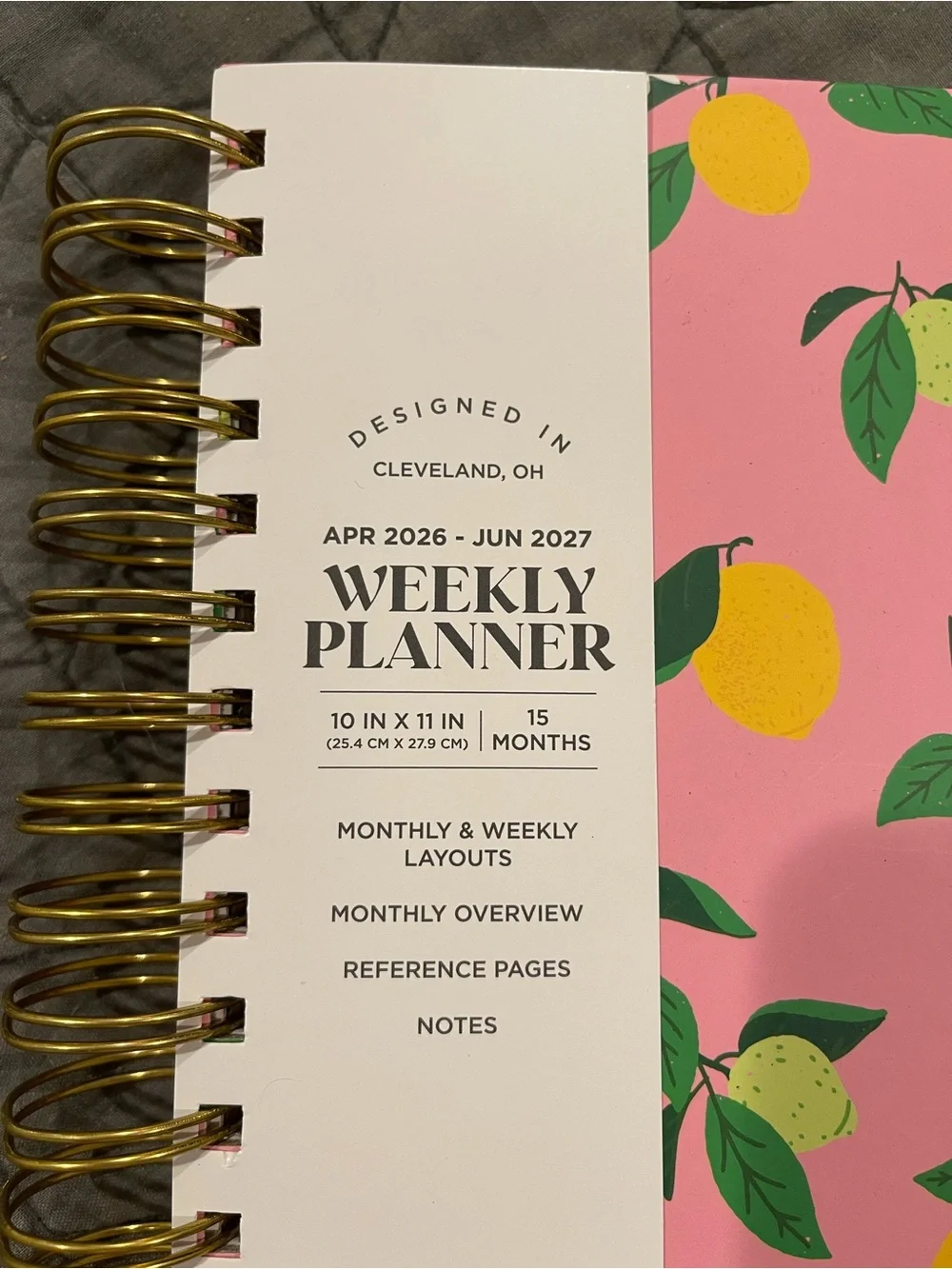 Pulsar 2026-2027 Weekly Planner Pink/Lemon Design New